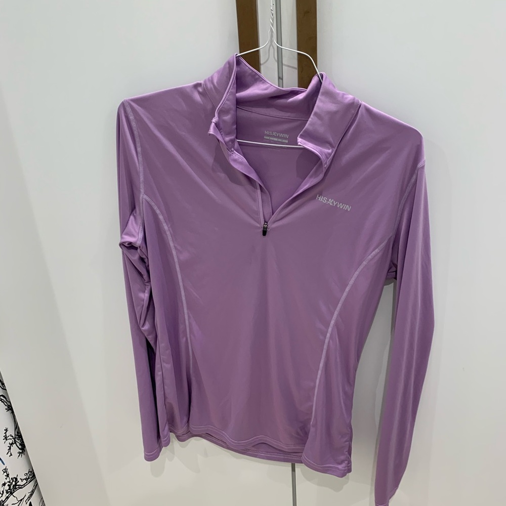 Women’s Dri fit-purple long sleeved half zip